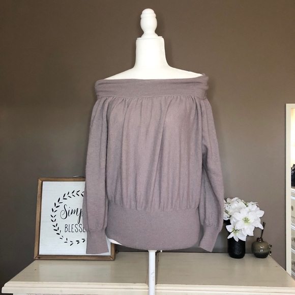 Free People Sweaters - Free People Cashmere Off Shoulder Mauve Sweater
